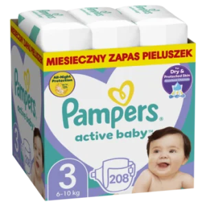 PAMPERS Active Baby pieluchy 6 10kg rozmiar 3 208 szt