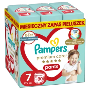 PAMPERS Premium Care pieluchomajtki 17kg rozmiar 7 80 szt