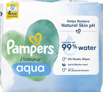 PAMPERS Harmonie Aqua chusteczki nawilzane 4x48 szt